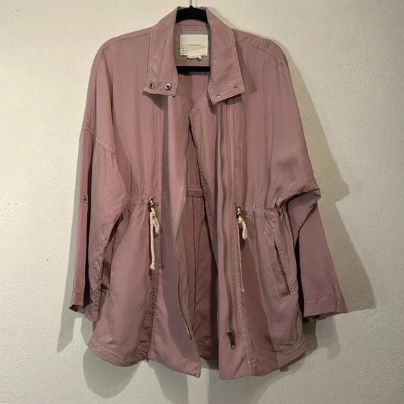 Anthropologie-Danuta Cupro Oversized Utility Jacket Mauve Size XS/S - Picture 8 of 13